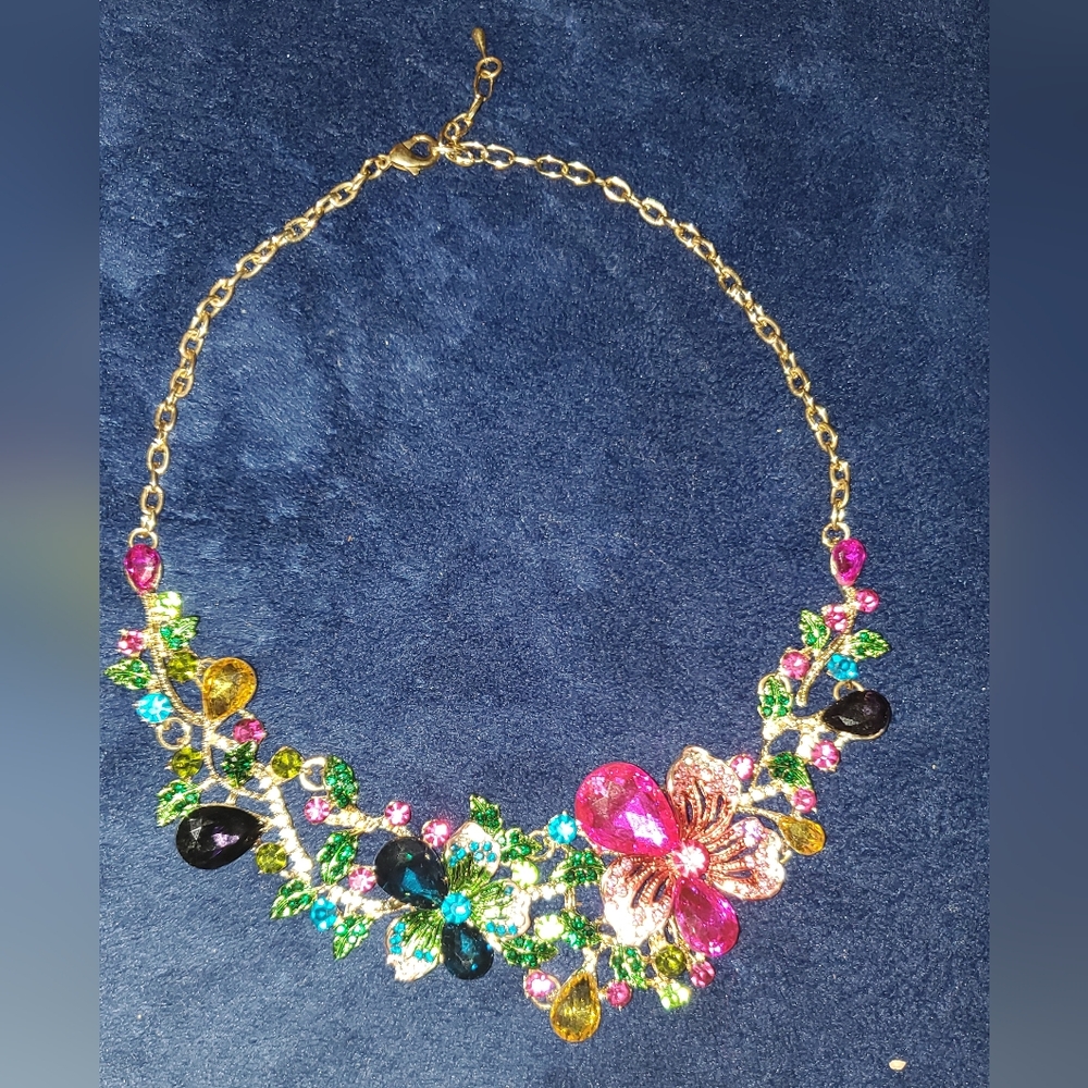 Floral Multicolor Statement Necklace